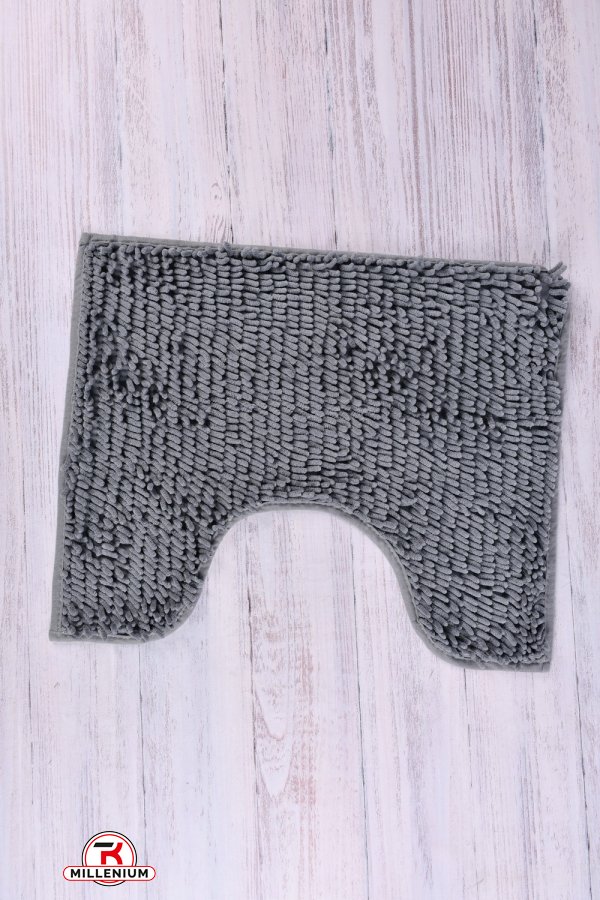 Коврик "Лапша" (цв.серый) коврик с обрезкой под унитаз (микрофибра) размер 60/50 см. арт.60/50