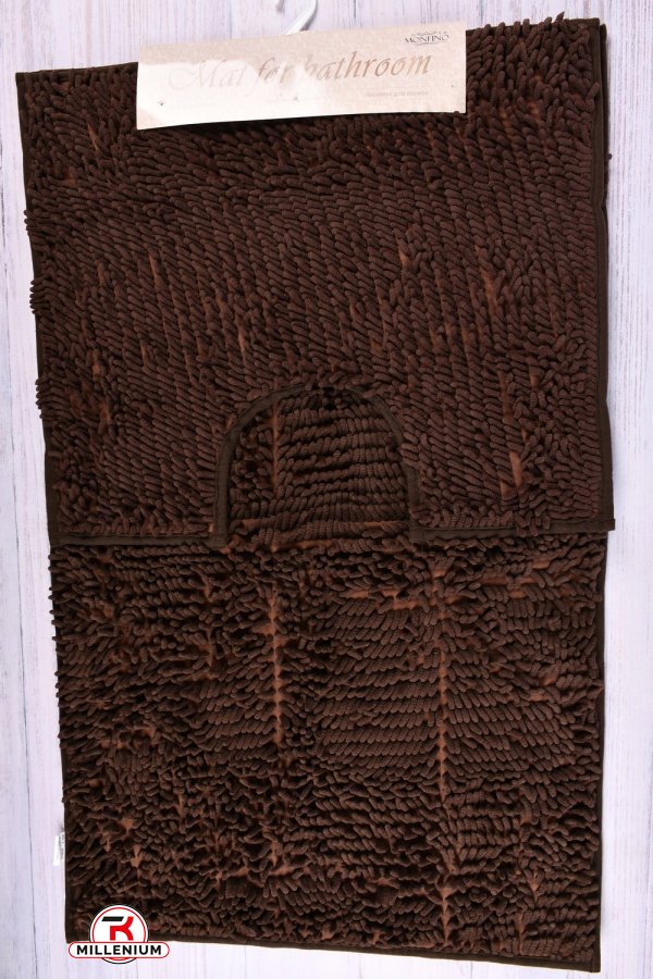 Коврик в ванную 2-ка (цв.шоколадный) "Лапша" (микрофибра) размер 60/100 см. арт.MF5214