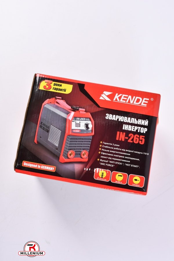 Зварювальний інвертор "KENDE" 220в 4,5кВ зварювальний струм 20-265А електроди 1,6-5.0мм арт.IN-265