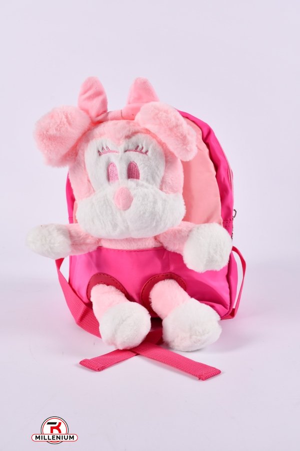 Рюкзак іграшка з плащової тканини (кол. малиновий) розмір 28/21/6,5 см. арт.2295