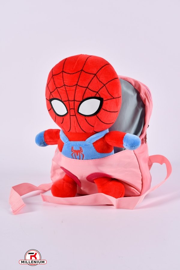 Рюкзак+игрушка из плащевки (цв.розовый) размер 25/21/6 см. арт.2209