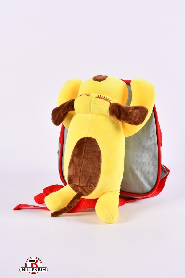 Рюкзак іграшка з плащової тканини (кол. червоний/жовтий) розмір 24/19/7 см. арт.0617-5
