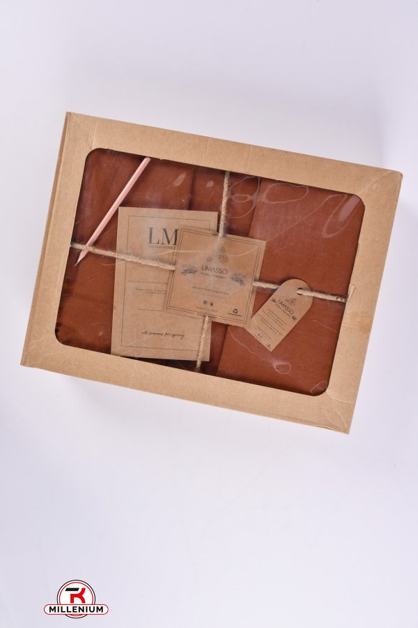 Комплект постельного белья "LIMASSO" (цв.терракотовый) размер 200/220 см. (вареный хлопок) арт.LIMASSO