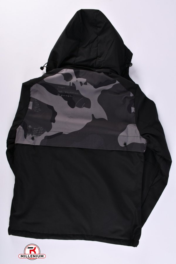 Куртка чоловіча демісезонна (кол. чорний/хакі) з плащової тканини "KDQ" Розмір в наявності : 44 арт.EM88-90