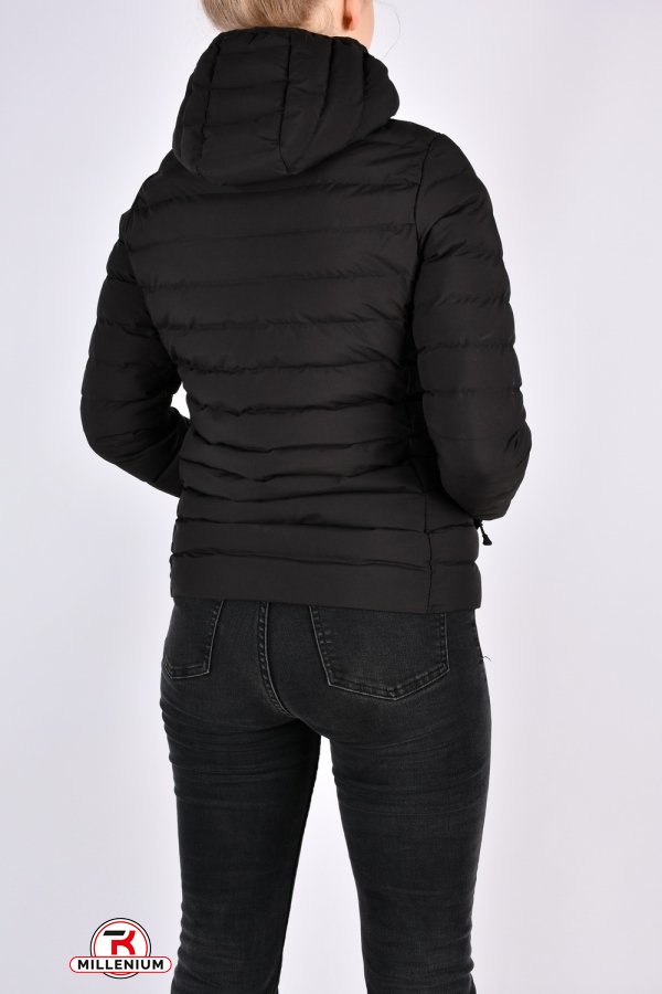 Куртка жіноча демісезонна (кол. чорний) з плащової тканини (наповнювач біопух) Розмір в наявності : 40 арт.5302