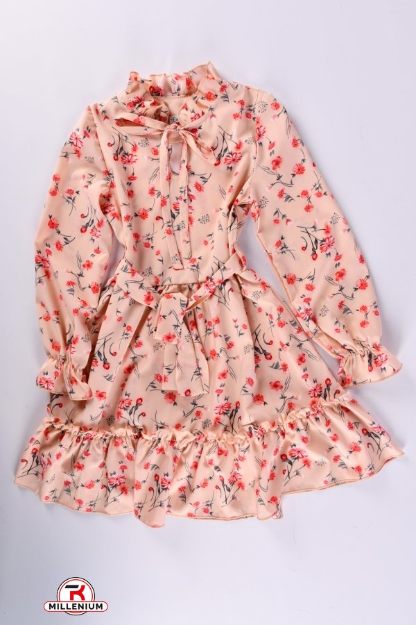 Платье для девочки (цв.персиковый) Рост в наличии : 128, 134, 140 арт.733