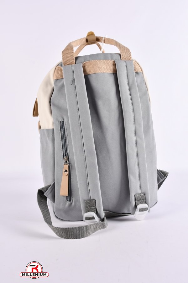 Сумка-рюкзак (ткань коттон) (цв.серый) размер 42/28/14 см. арт.U6665