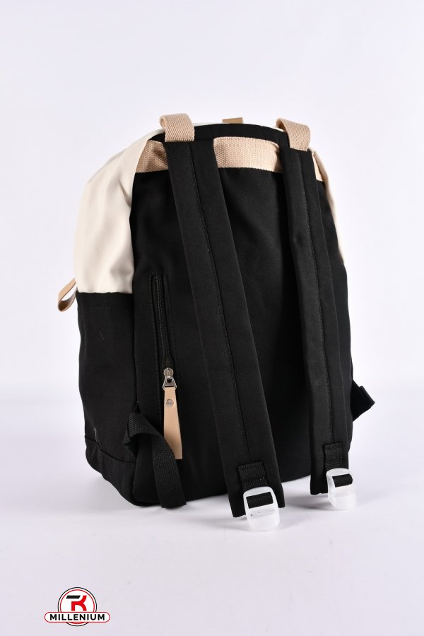 Сумка-рюкзак (ткань коттон) (цв.чёрный) размер 42/28/14 см. арт.U6665