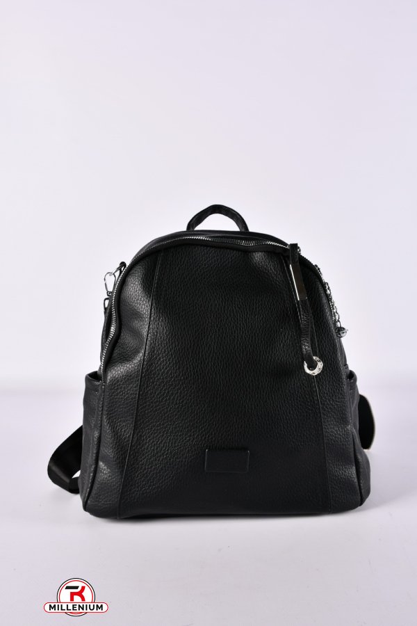 Рюкзак из экокожи (цв.черный) размер 30/24/13см. арт.7522