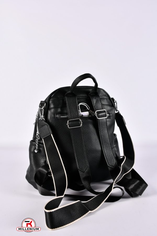 Рюкзак из экокожи (цв.черный) размер 30/24/13см. арт.7522