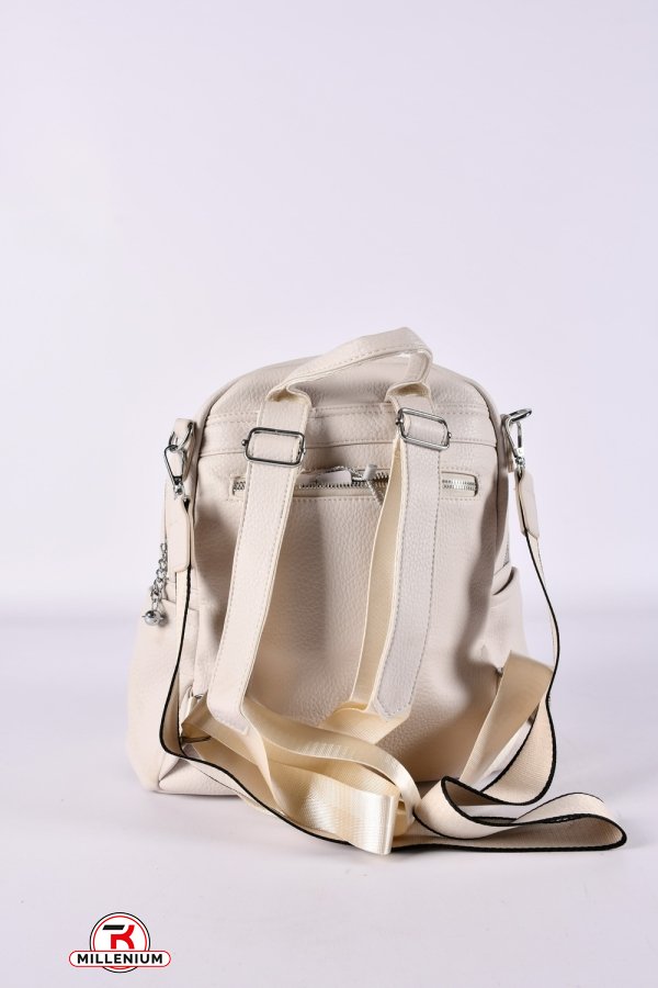 Рюкзак из экокожи (цв.кремовый) размер 30/24/13см. арт.7522
