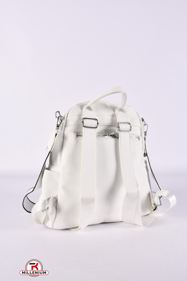 Рюкзак из экокожи (цв.белый) размер 30/24/13см. арт.7522