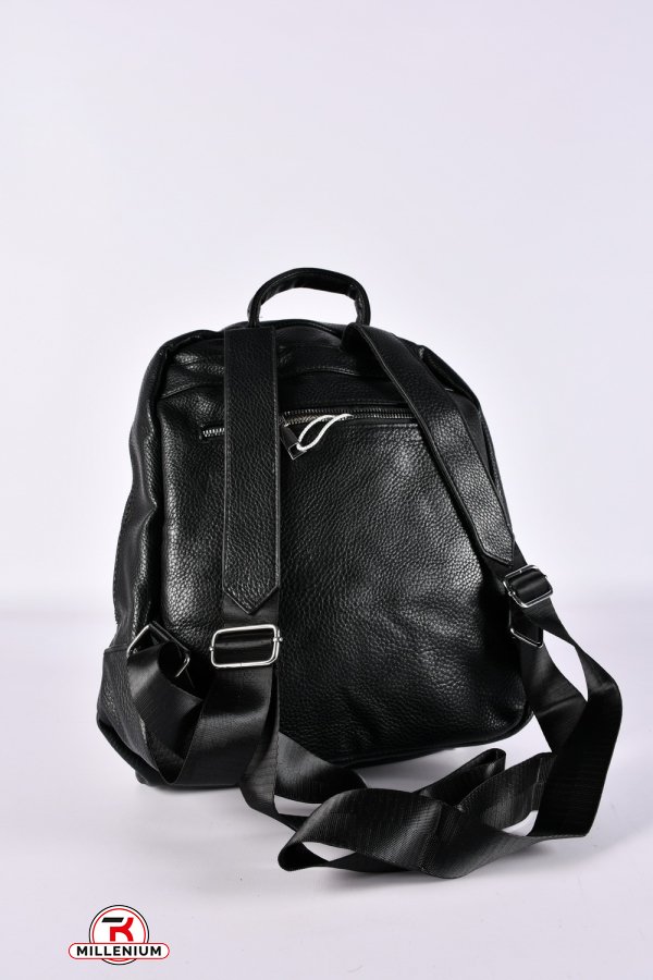 Рюкзак из экокожи (цв.черный) размер 34/23/16см. арт.7063