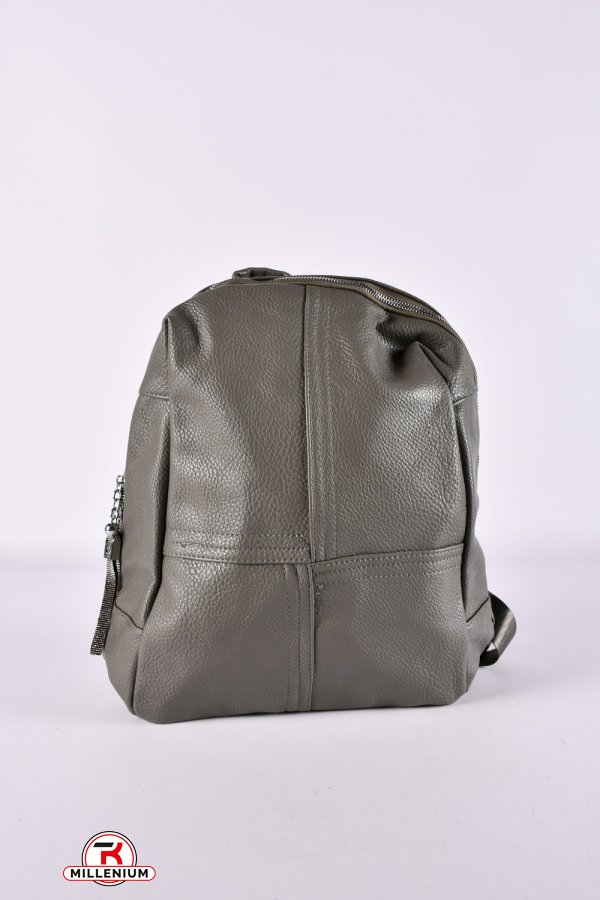 Рюкзак из экокожи (цв.т.серый) размер 34/23/16см. арт.7063