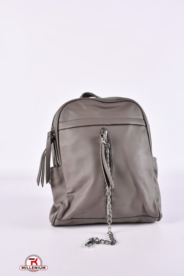 Рюкзак из экокожи (цв.серый) размер 29/22/10см. арт.9303