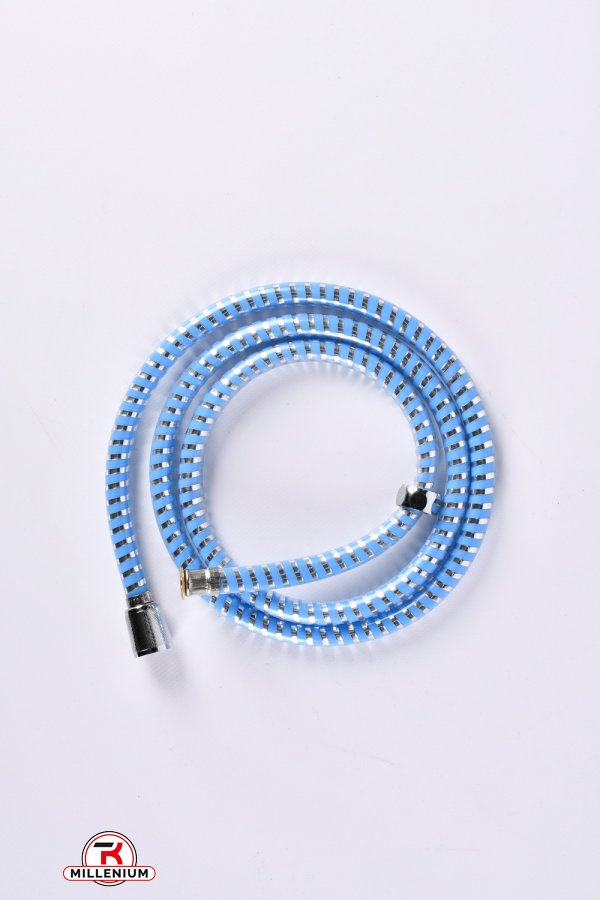 Шланг для душа 1/2 PVC 2-х шаровой синий 150см "TAU" арт.9891671
