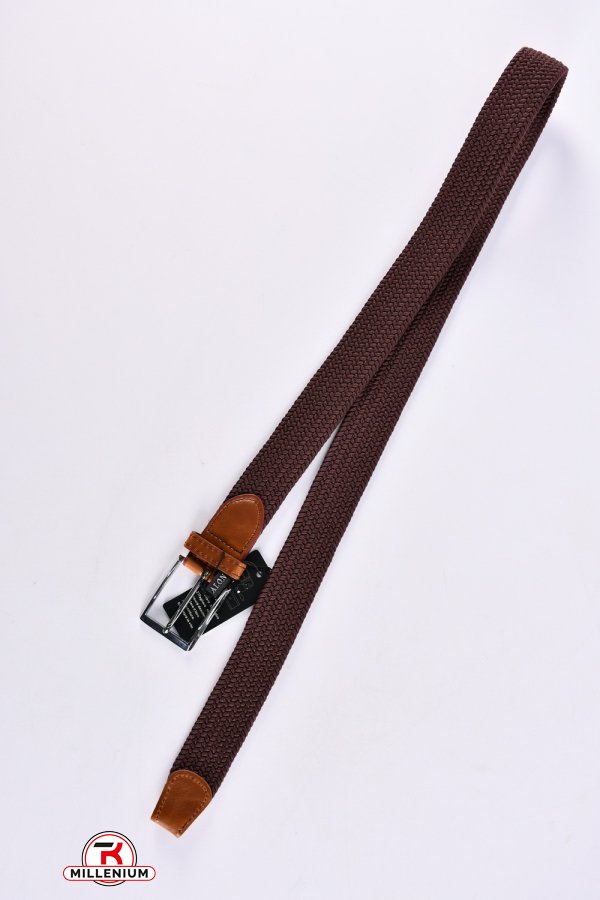 Ремінь плетений унісекс (кол. коричневий) ширина ~35мм "ALON" арт.P002