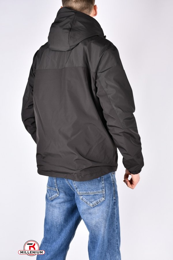 Куртка мужская (цв.черный/хаки) демисезонная из плащевки  двухсторонняя Размеры в наличии : 46, 48, 50, 52, 54 арт.8926