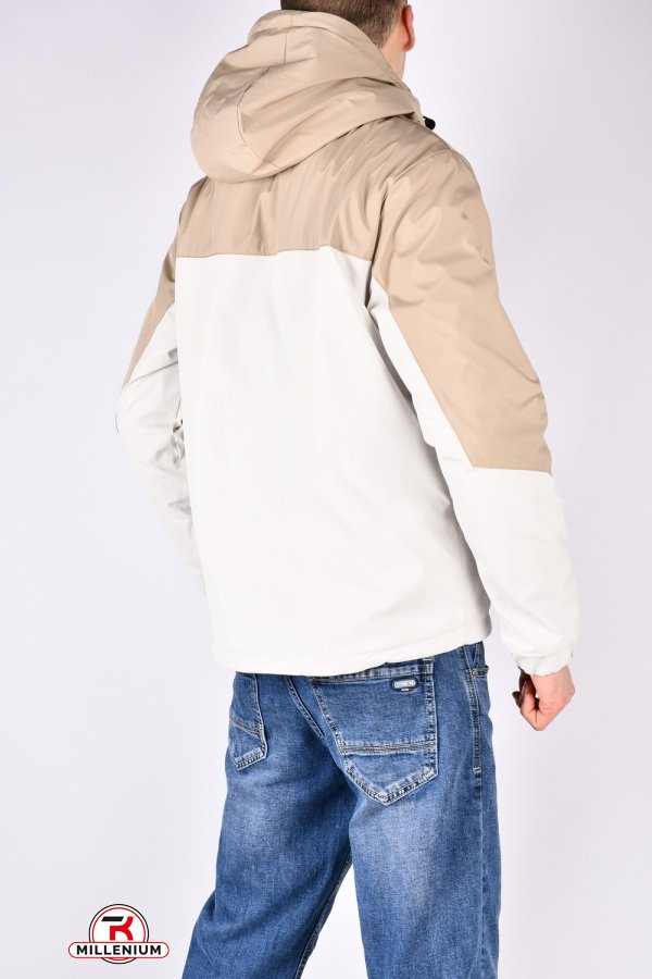 Куртка мужская (цв.латте/хаки) демисезонная из плащевки  двухсторонняя Размер в наличии : 50 арт.8926