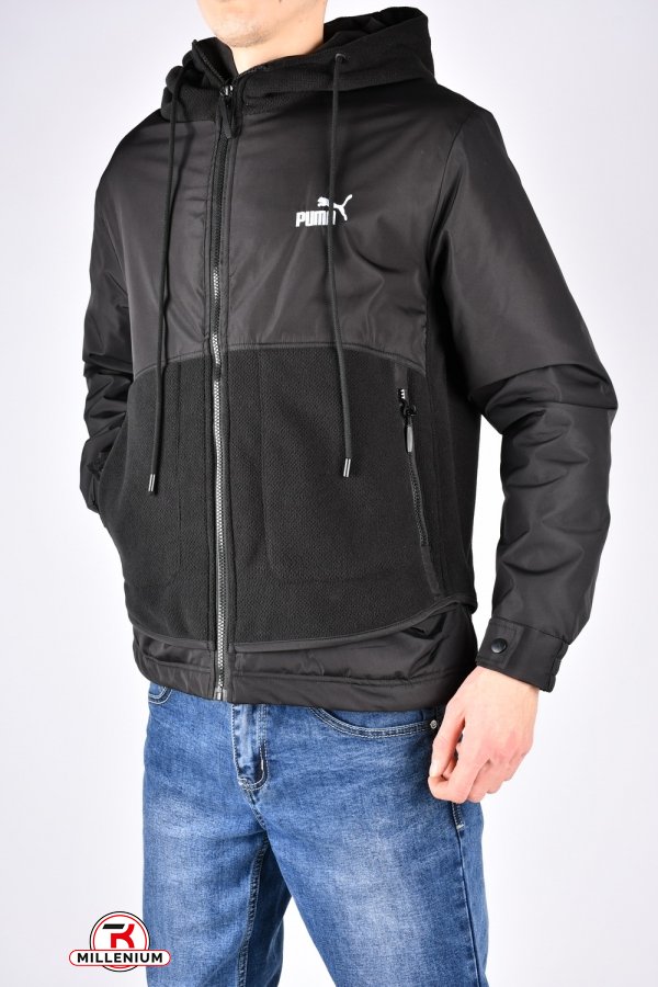 Куртка чоловіча (кол. чорний) демісезонна з плащової тканини "PUMA" Розміри в наявності : 48, 50, 52, 54, 56 арт.8956