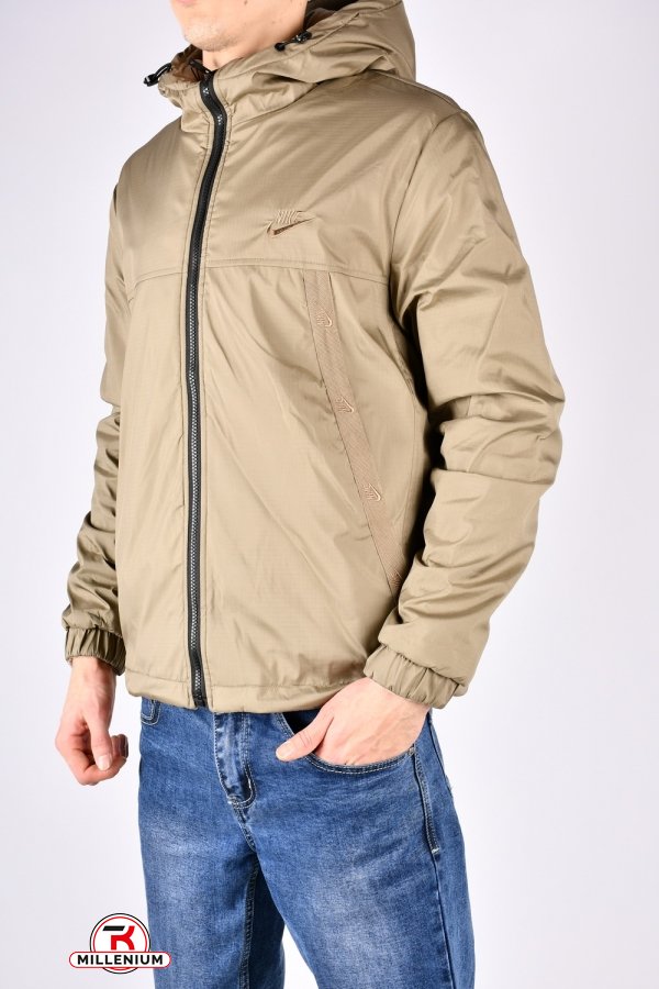 Куртка мужская (цв.оливковый/серый) демисезонная из плащевки "NIKE" двухсторонняя Размеры в наличии : 46, 54 арт.8920
