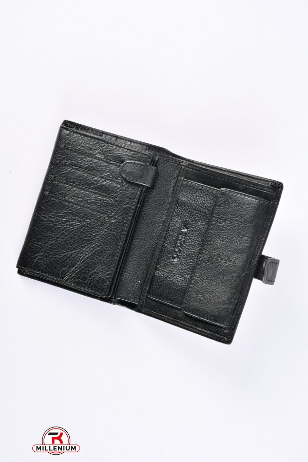 Портмоне мужской кожаный (color.black) размер 14/10 см. "ALFA RICCO" арт.AR3240/75NC