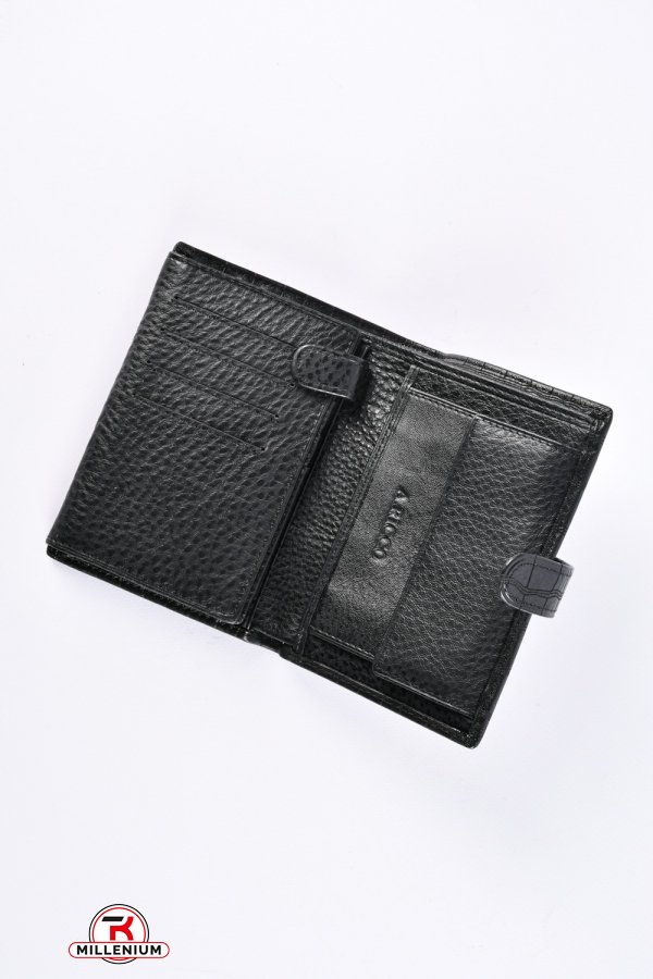 Портмоне мужской кожаный (color.black) размер 14/10 см. "ALFA RICCO" арт.AR3240/KC
