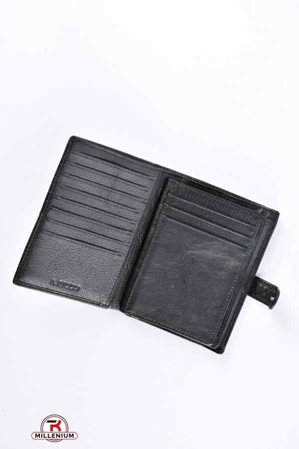 Портмоне мужской кожаный (color.black) размер 14.5/10.5 см. "ALFA RICCO" арт.AR3801A/75C