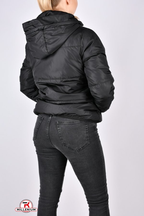 Куртка женская демисезонная (цв.чёрный) болоневая "UNIMOCO" Размеры в наличии : 42, 48 арт.979