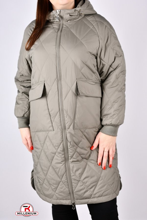 Пальто жіноче демісезонне (кол. м'яти) з плащової тканини. Розміри в наявності : 48, 50, 52, 54, 56 арт.8162