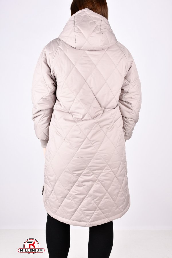 Пальто жіноче демісезонне (кол. св. сірий) з плащової тканини Розміри в наявності : 48, 52, 54, 56 арт.8162