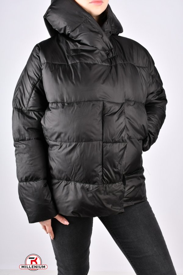 Куртка жіноча демісезонна (кол. чорний) болонева Розміри в наявності : 46, 48, 50, 52 арт.BM938