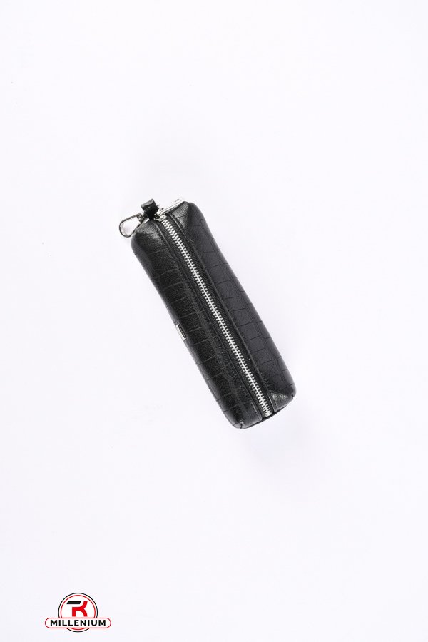 Ключница мужская кожаная (color.black) размер 15/4.5 см. "ALFA RICCO" арт.AR005/KC