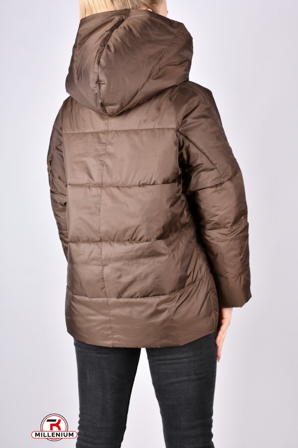 Куртка жіноча демісезонна (кол. коричневий) болонева Розміри в наявності : 46, 48, 50, 52 арт.BM938