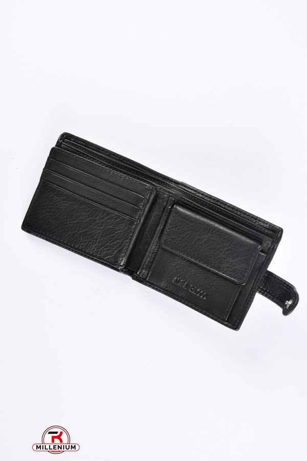 Кошелёк мужской кожаный (color.black) размер 10/9 см."ALFA RICCO" арт.AR8801/N
