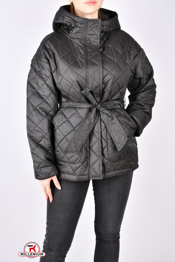 Куртка женская демисезонная (цв.чёрный) с плащевки Размеры в наличии : 44, 48 арт.1366