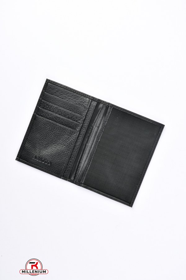 Обложка для паспорта и карточек кожаная (color.black) размер 13,5/9,5 см. "ALFA RICCO" арт.AR008/NC