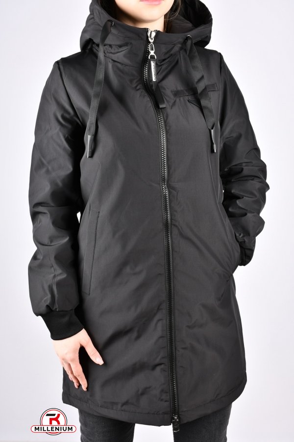 Куртка жіноча демісезонна (кол. чорний) з плащової тканини Розмір в наявності : 44 арт.22-10