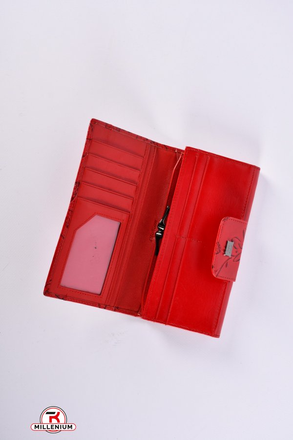 Гаманець жіночий шкіряний (color.RED) розмір 19/10 см. Alfa Ricco арт.AR9001/SY