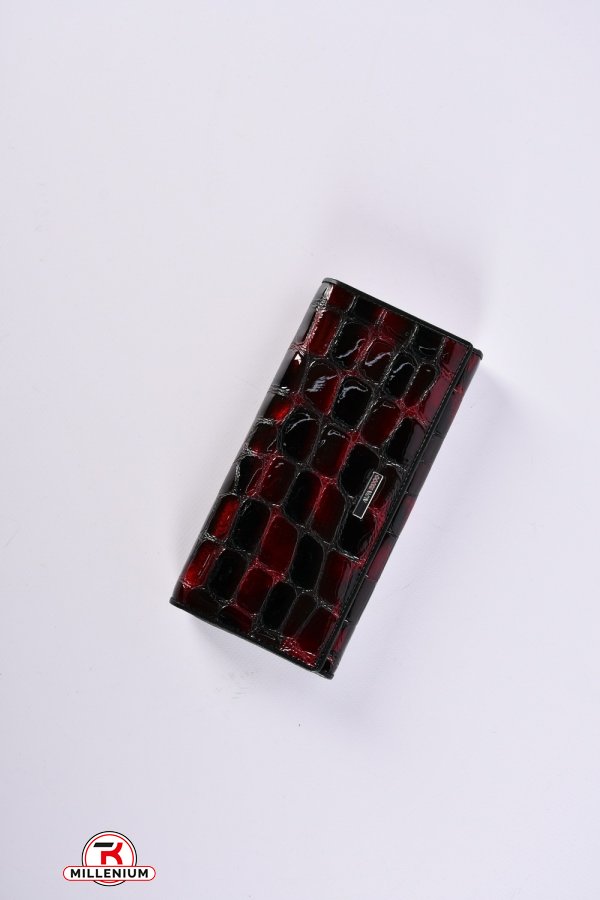 Гаманець жіночий шкіряний лаковий (color.burgundy) розмір 19/9 см. Alfa Ricco арт.AR3430/WL