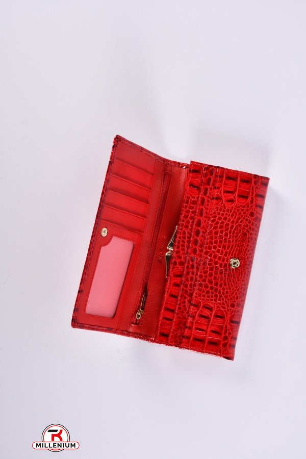 Гаманець жіночий шкіряний лаковий (color.RED) розмір 18.5/9 см. "Alfa Ricco" арт.AR3430/WE