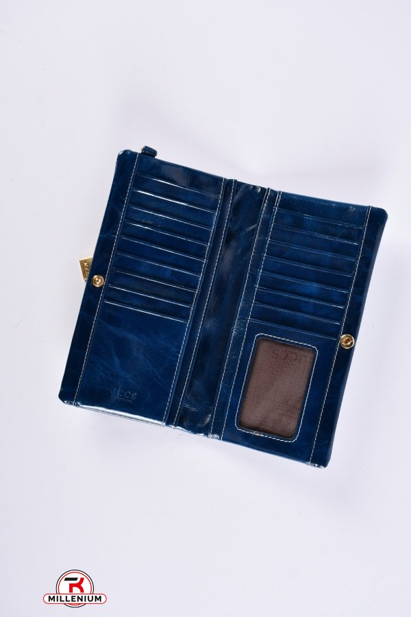 Кошелёк женский кожаный (color.M.BLUE) размер 19/9.5 см."Alfa Ricco" арт.JS1011