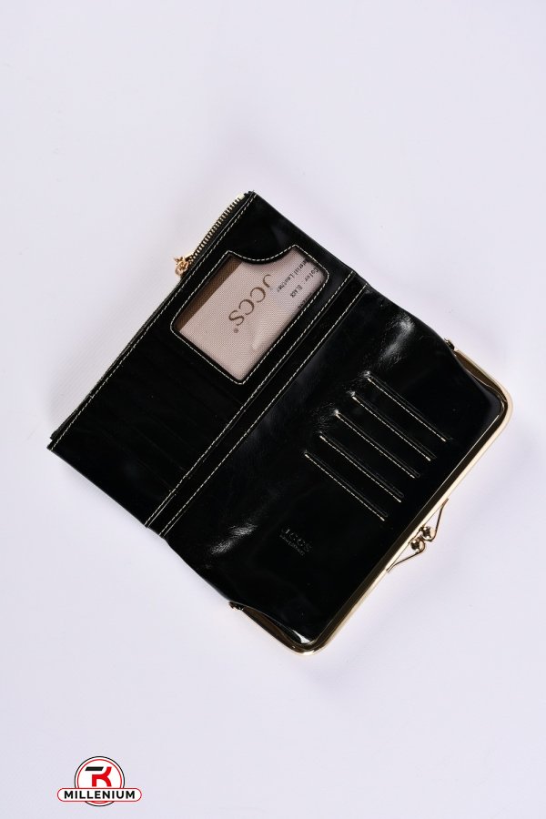 Кошелёк женский кожаный (color.BLACK) размер 19/9.5 см."Alfa Ricco" арт.JS3246