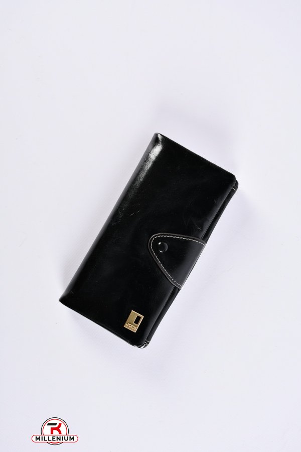 Кошелёк женский кожаный (color.BLACK) размер 19/9 см."Alfa Ricco" арт.JS2192