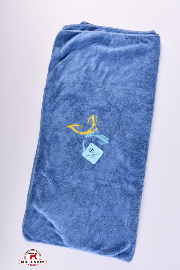 Полотенце сауна (цв.синий) микрофибра 90/160 см вес 420г арт.6749