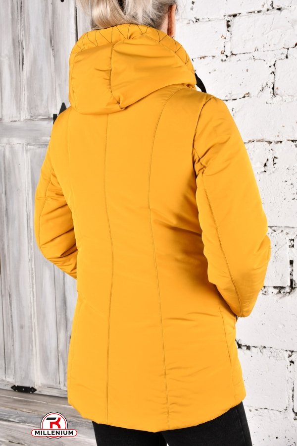 Куртка жіноча (цв. гірчичний) з плащової тканини демісезонна "SALAVINA" Розміри в наявності : 46, 48, 50, 54 арт.T-882