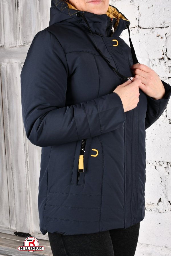 Куртка жіноча (кол. т. синій) з плащової тканини демісезонна "SALAVINA" Розміри в наявності : 46, 48, 50, 52, 54, 56 арт.T-882