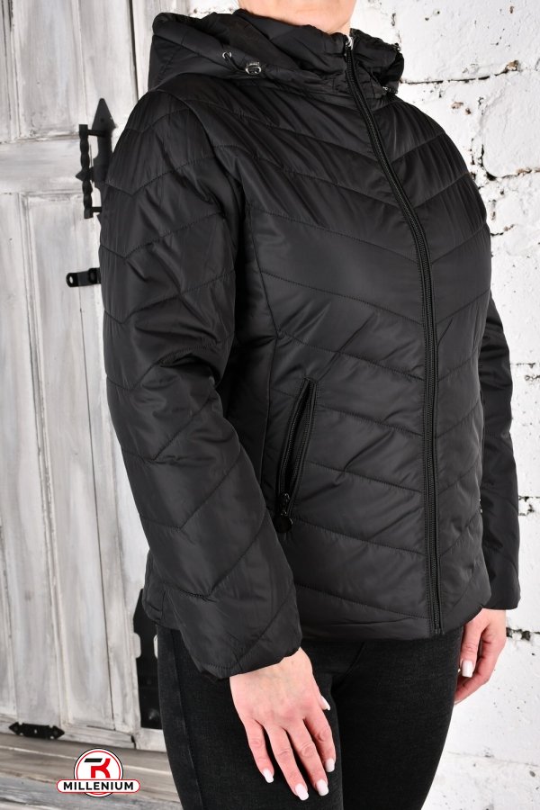 Куртка жіноча (кол. чорний) з плащової тканини демісезонна "FINEBELL" Розміри в наявності : 44, 46, 48, 50, 54 арт.2036-1H