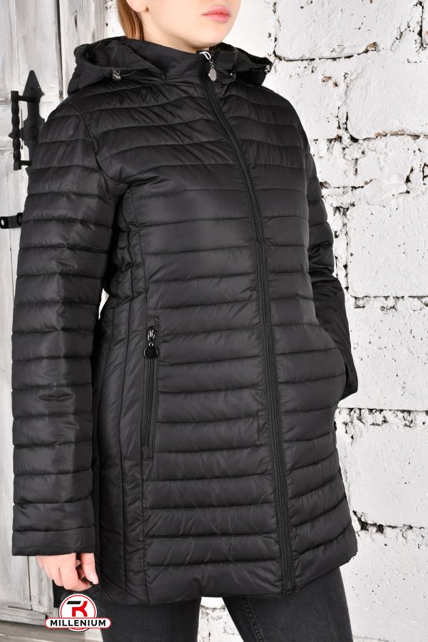 Куртка жіноча (кол. чорний) з плащової тканини демісезонна "FINEBELL" Розміри в наявності : 44, 46, 48, 50, 52, 54 арт.2134