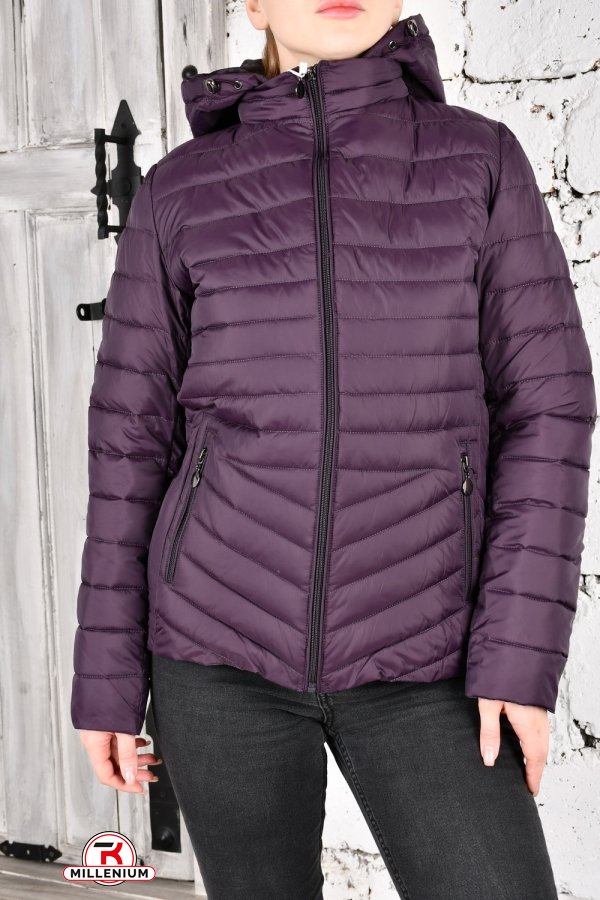Куртка жіноча (кол. сливовий) з плащової тканини демісезонна "FINIBALL" Розмір в наявності : 46 арт.2023